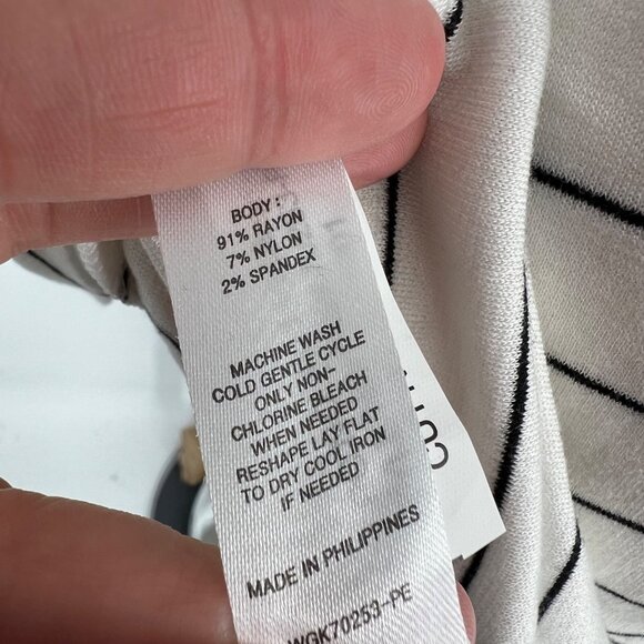 41 Hawthorn Striped Wrap Dress Ivory Black Size Small Petite NWT - Picture 7 of 9